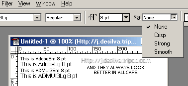 Screenshot of PhotoShop and tiny Text example.